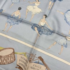 HERMES Valeriana Silk Scarf Light Blue 14924 90x90cm Silk Scarf
