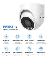 UltraHD 4K (8MP) Outdoor Security IP Turret PoE Camera, 3840×2160, 98ft Night…