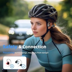 Bone Conduction Wireless Headphones with LED & 10 Hours Play for Outdoor Sports