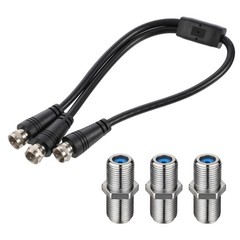Coaxial Splitter, F-Type Rg6 Cable Splitter 3 Way Internet and TV 75ohm Split…