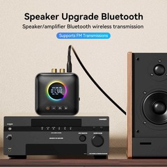 Bluetooth 5.4 Audio Receiver Transmitter FM USB 3.5MM AUX RCA Stereo HIFIAdapter