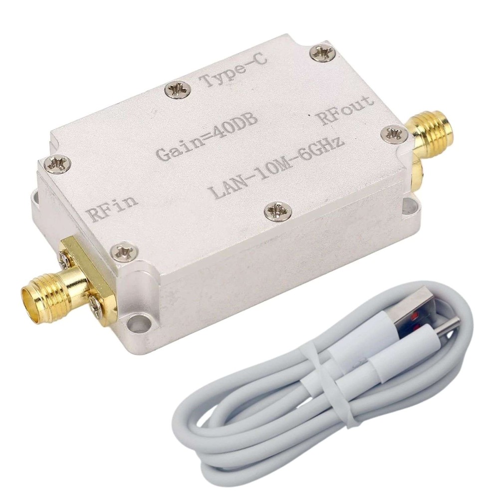1pc Low Noise Amplifier 40DB Gain 10M To 6GHz LNA RF Power Preamplifier