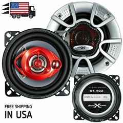 Soundxtreme 4″ in 3-Way 220 Watts Coaxial Car Audio Speakers CEA Rated (Pair)