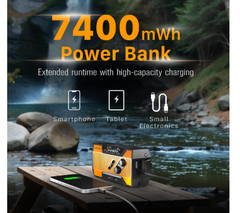 FosPower NOAA Emergency Weather Radio A1 7400mWh Portable Power Bank, AM/FM, USB