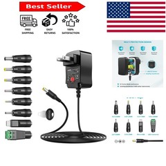 Versatile 12W Plug-in Universal Adapter with 8 Tips – Ideal for Home and Travel