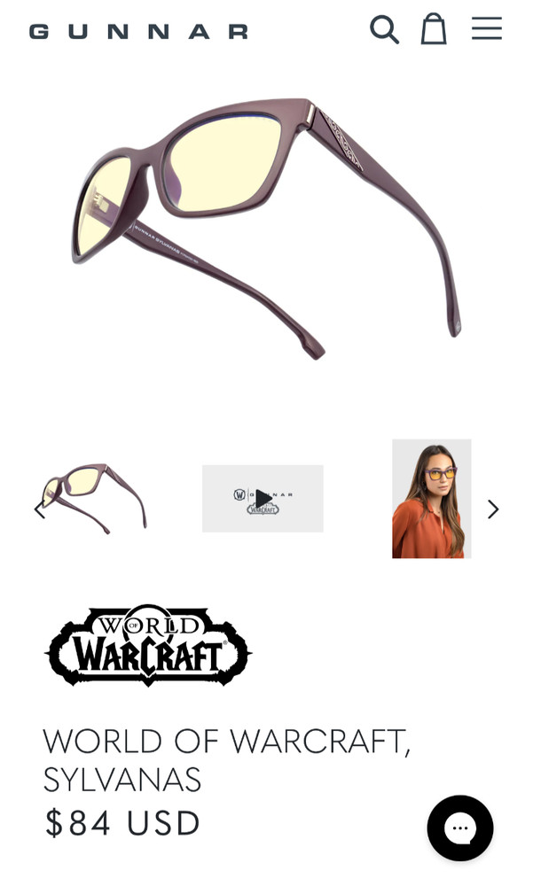 GUNNAR Gaming Glasses WoW Sylvanas, Amber Lens Blue Light Blocking, Forsaken Red