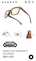 GUNNAR Gaming Glasses WoW Sylvanas, Amber Lens Blue Light Blocking, Forsaken Red