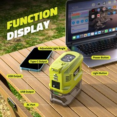 200W Portable Power Inverter for Ryobi 18V AC 110V-120V Converter
