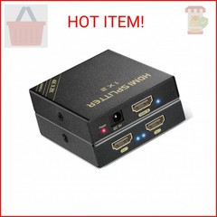 HBAVLINK HDMI Splitter 1 in 2 Out 60Hz – HDCP Bypass 2.3, HDR, Dolby/DTS 5.1/7.1