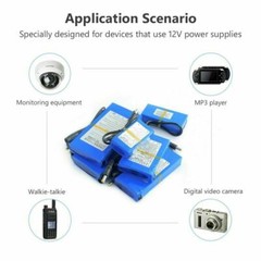 12V DC Rechargeable Lithium-ion Battery Portable Battery Pack w/ Charger Switch
