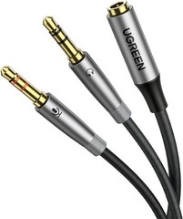 Headphone Splitter Adapter 3.5mm 2 Male to Female Y Cable for PC Laptop Gaming