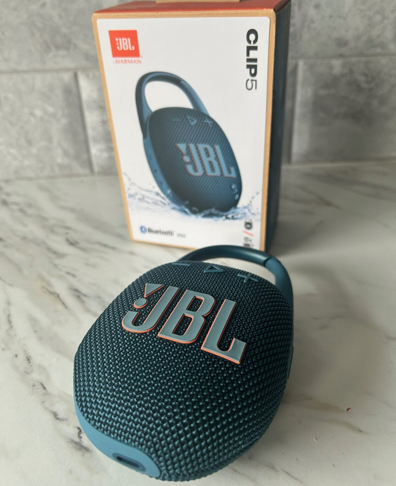 JBL CLIP 5 Bluetooth Speaker Wireless Portable Waterproof Blue CLIP5 (Used) #b