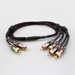 2 Male to 4 Male RCA Adapter HIFI Gold Plated RCA Splitter Audio Extension Wire
