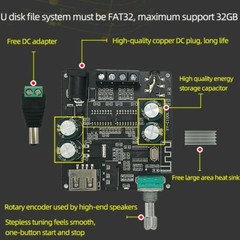 HiFi Bluetooth 5.0 Power Digital Amplifier Board 100W*2 Mini Stereo Audio Amp