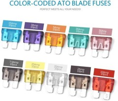 100pcs Car Automotive Medium Standard Fuses Auto Blade Fuse Assortment Kit APM