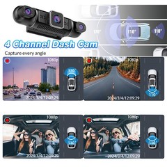 Car DVR Dash Cam WiFi GPS FHD 4 Lens*1080P Dashboard Camera 24Hr Parking Monitor