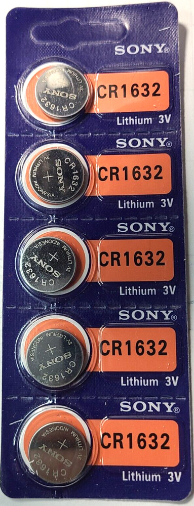 5 PK CR1632 SONY MURATA 3V LITH (GREAT EXP 2034) DL1632 ECR2032 FREE SHIP