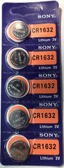 5 PK CR1632 SONY MURATA 3V LITH (GREAT EXP 2034) DL1632 ECR2032 FREE SHIP