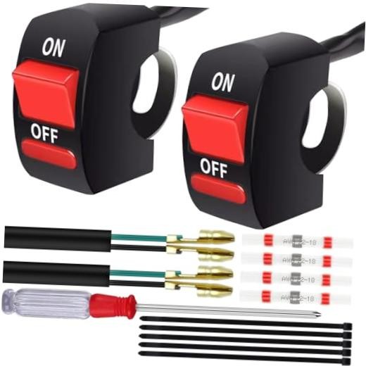 22mm Handlebar Mounting Switch 12-80V 7/8” Universal ON-Off Handle Button