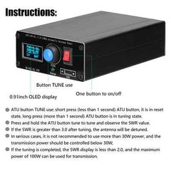 ATU-100-0A 1.8-55MHz Mini Automatic Antenna Tuner 0.9in OLED Aluminum Alloy case