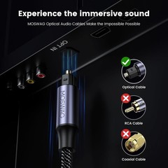 Toslink Audio Cable, 3FT/1M Optical Male to Male Cable, Digital Optical Cable Ex