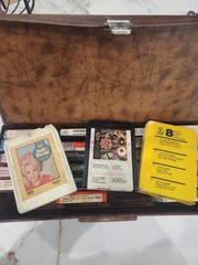Vintage 8 Track Tape Storage Case + 28 Tapes some sealed ~Lot~