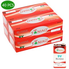 40 PCS 9V 6F22 9 Volts Heavy Duty 0% Mercury Carbon Zinc Battery Exp. 2025