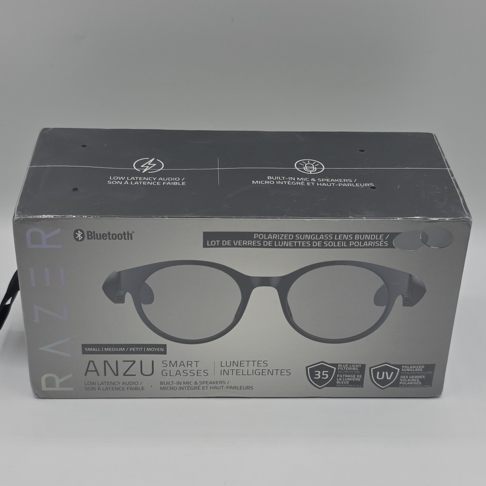 Razer Anzu Smart Glasses – Small / Medium – Bluetooth, Polarized – New in Box!