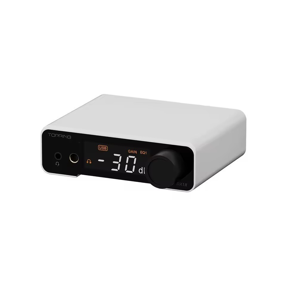TOPPING DX1 II ES9039Q2M Desktop DAC Headphone Amplifier, ES9039Q2M DSD256 White