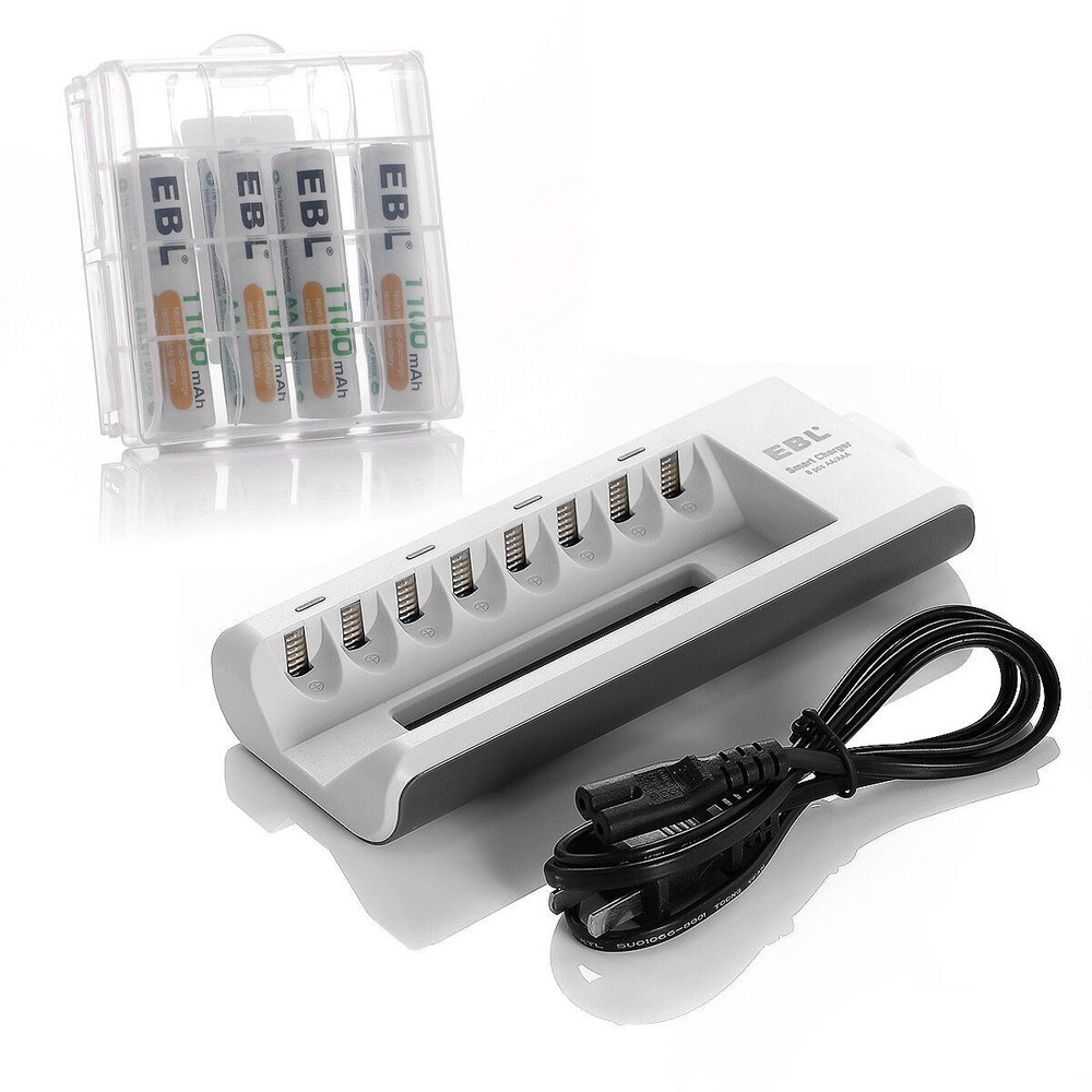 EBL AA AAA Rechargeable Batteries Ni-MH 1100mAh 2800mAh / Battery Charger Lot