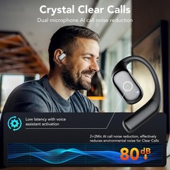 Open-Ear Bluetooth 5.4 Headphones with 50H Playtime & Active Noise Cancelling
