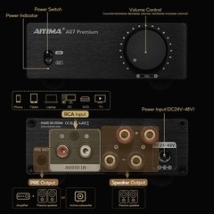 AIYIMA A07 Premium TPA3255 Power Amplifier 300Wx2 HiFi + DC32V 5A