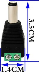 1-500x Male Female 2.1×5.5mm DC Power Plug Jack Adapter Connector for CCTV Lot
