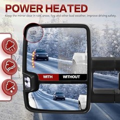 2PCS Towing Mirrors Power Heated Compatible for 1999-2002 Chevy Painted White