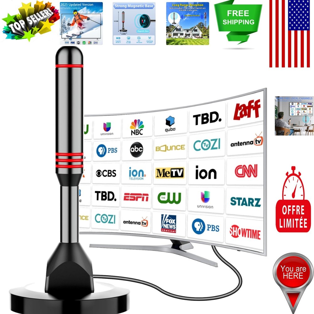 Compact 5.5 in Digital TV Antenna for Smart TVs – Easy Install & Long Range