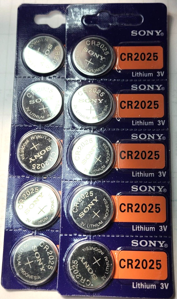 10PK CR2025 SONY MURATA 3V LITHIUM (GREAT EX 2034) DL2025 ECR2025 FREE SHIP