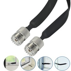 Window/Door Pass Through Flat RF Coaxial Cable SO239 UHF Female 12-Inch 50 Ohms