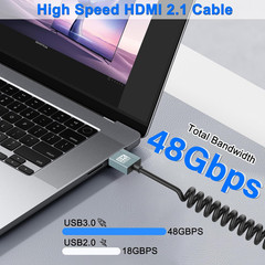 90 Degree Micro HDMI to HDMI Cable Coiled HDMI Male to Micro HDMI Male Cable Ada