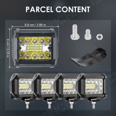 4PCS 4″Inch 12V 1200W LED Work Light Bar Flood Pods Driving Off-Road Tractor 4WD