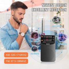 Homicial AM/FM Portable Radio, Battery Powered, Excellent Reception