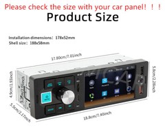 4.1in Car Radio Stereo Bluetooth Single 1Din CarPlay Android Auto TF/AUX/USB/FM