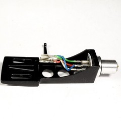 Unbranded Black Technics Type Headshell for S-Curve Tonearm Turntable w/ Cables