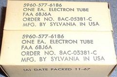 2 NOS Sylvania FAA 6BJ6A Vacuum Tubes – 1960’s Vintage RF Amplifier Pentodes