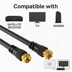 RG6 Dual Shield Coaxial Premium Cable TV Antenna DVR Satellite F-Type 18 AWG lot