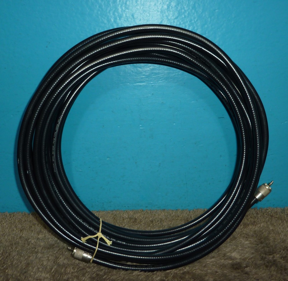 Belden 9913 RG-8 Coaxial Cable 50 Ohms PL-259 50ft Very Good Condition