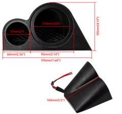 Dash Mount Midrange & Tweeter Pods Boxes 2-Way Speaker Bracket Housing Plastic