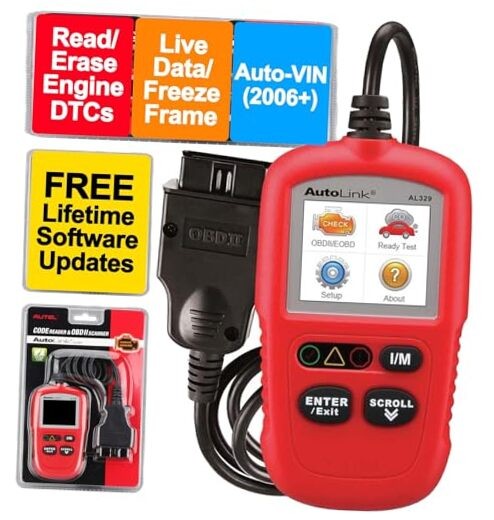 OBD2 Scanner AL329, Upgraded AutoLink AL319, Auto VIN, Check-Engine-Light