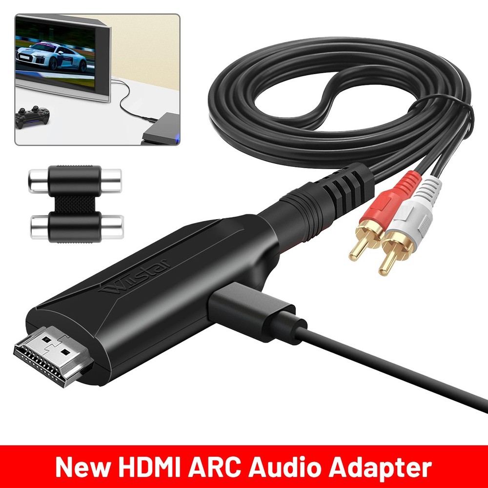 HDMI ARC to 3.5mm RCA Audio Extractor Converter Cable Adapter for TV Plug & Play