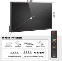 SYLVOX 65″Smart Outdoor TV 1000Nits 4K UHD Linux System IP55 Weatherproof
