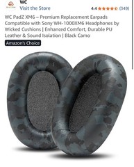 CUSTOM SONY WH-1000xm6 Carbon Fiber Blue & Wicked Cushions + Brainwavz Earcups